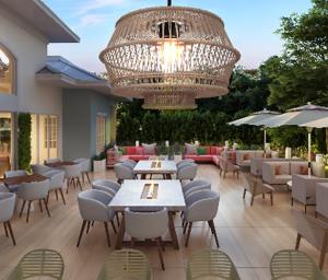 Sunset walk Margaritaville outside lounge