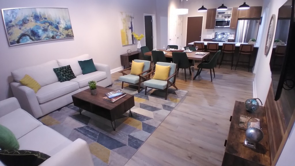 Living Room and Kitchen at Sycamore Resort Kissimmee