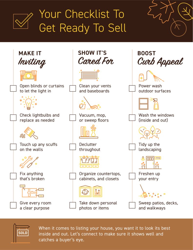 Checklist to get the house ready for sale