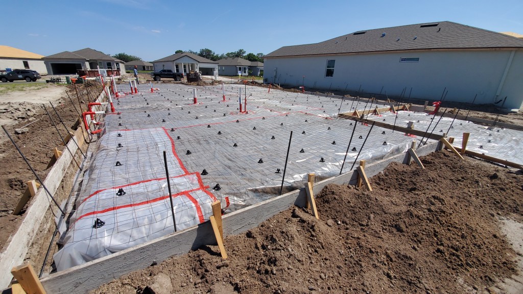 Slab Foundation before the cement is poured