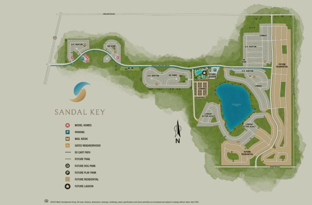 Sandal Key in Weeki Wachee Florida. Site map. Builders include Lennar, KB Homes, D.R. Horton
